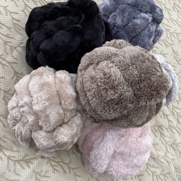 Jeté rond – Tissu peluché doux